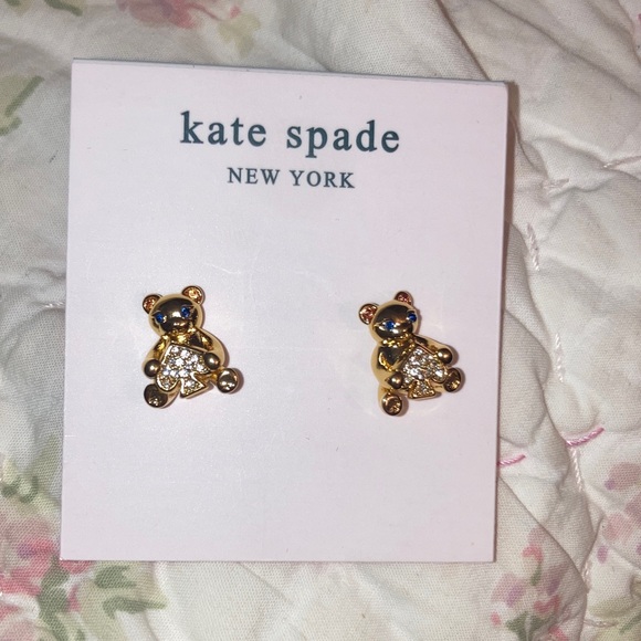 kate spade Teddy Bear OH WHAT FUN earrings NWOT - Picture 1 of 2